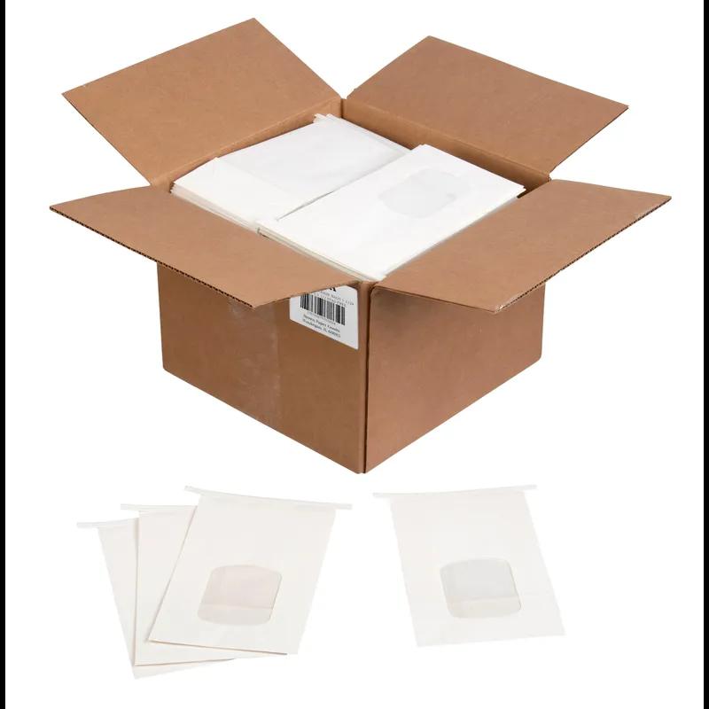 Cookie Candy Bag 6X2.75X9.5 IN Paper White Plain With Tin Ties Closure With Window 500/Case