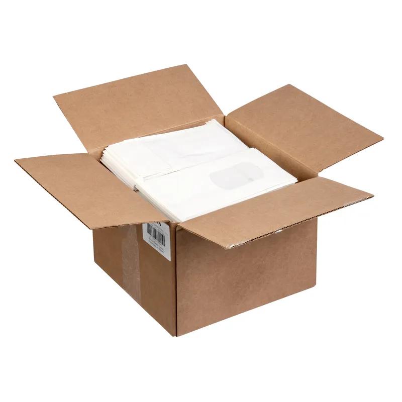 Cookie Candy Bag 6X2.75X9.5 IN Paper White Plain With Tin Ties Closure With Window 500/Case