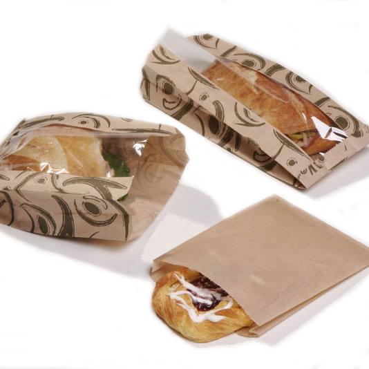 Bag 6.5X1X8 Paper Kraft Grease Resistant 2000/Case