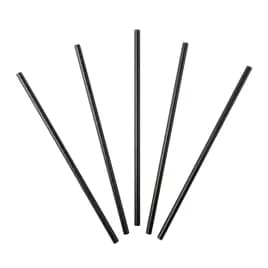 PrimeWare® Jumbo Straw 7.75 IN Paper Black Unwrapped 500 Count/Pack 8 Packs/Case 4000 Count/Case