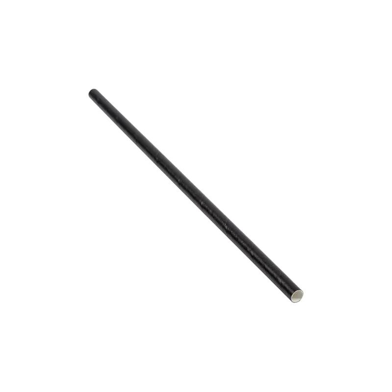 Jumbo Straw 7.75 IN Paper Black Unwrapped 500 Count/Pack 8 Packs/Case 4000 Count/Case