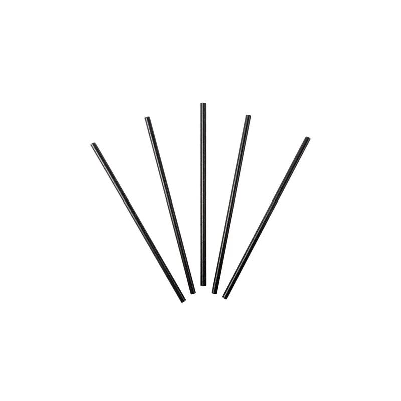 Jumbo Straw 7.75 IN Paper Black Unwrapped 500 Count/Pack 8 Packs/Case 4000 Count/Case