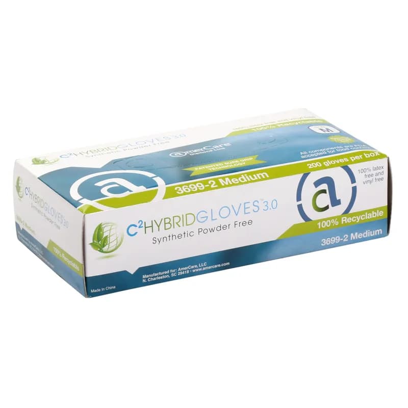 Gloves Medium Weight Synthetic Hybrid Powder-Free Diamond Gip 200 Count/Pack 5 Packs/Case 1000 Count/Case