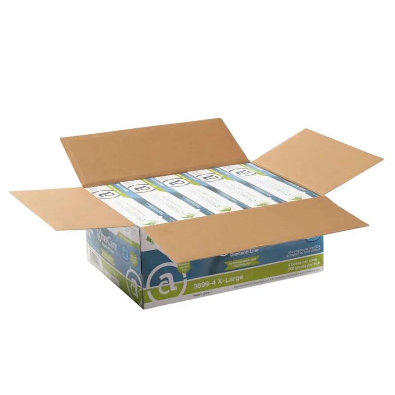 Gloves XL Synthetic Powder-Free Hybrid Diamond Grip 200 Count/Pack 5 Packs/Case 1000 Count/Case