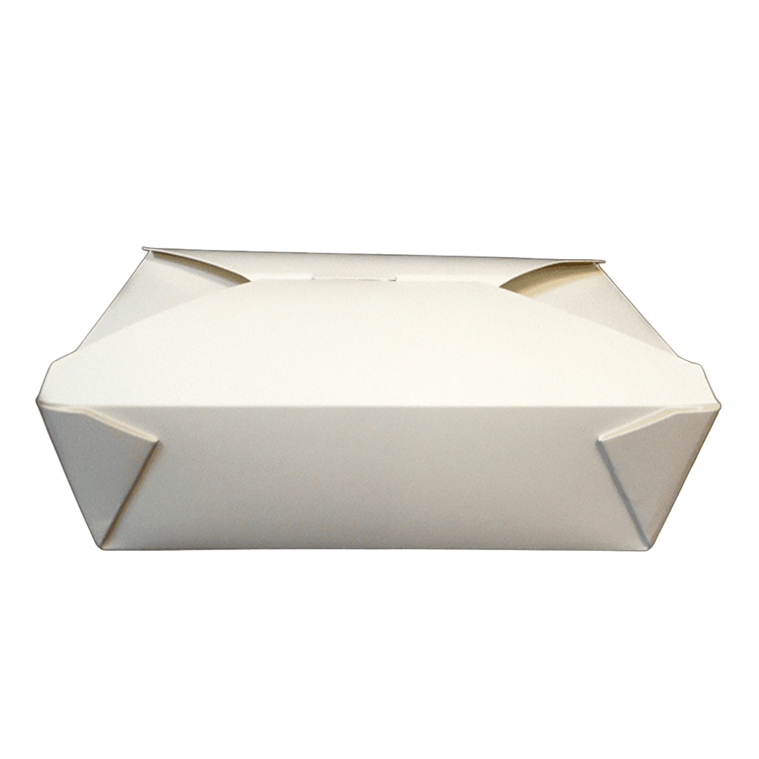 #3 Take-Out Box Fold-Top 7.75X5.5X2.5 IN Paper White Rectangle 200/Case