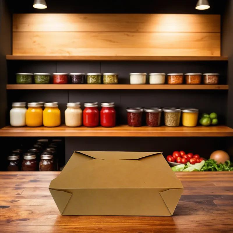 #4 Take-Out Box Fold-Top 7.5X5.5X3.5 IN Paper Kraft Rectangle 160/Case