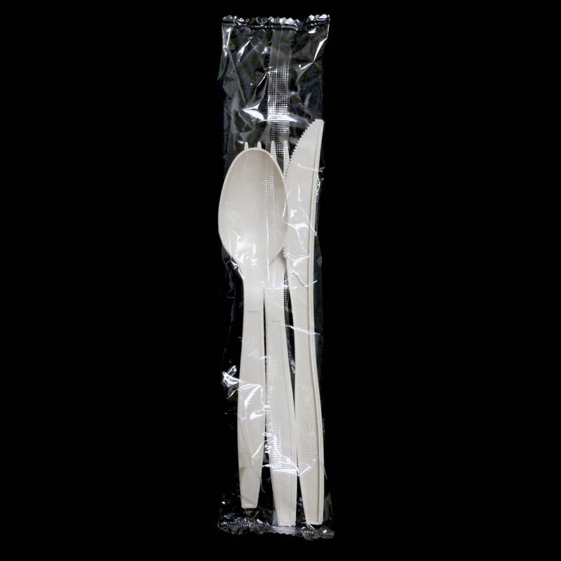 Victoria Bay 3PC Cutlery Kit Natural With Fork,Knife,Spoon 250/Case