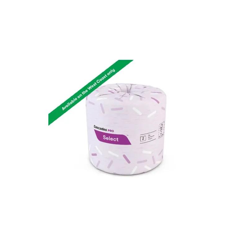 Cascades PRO Toilet Paper & Tissue Roll 4.25 IN 2PLY White 500 Sheets/Roll 96 Rolls/Case
