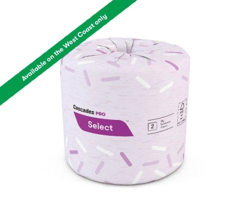 Cascades PRO Toilet Paper & Tissue Roll 4.25 IN 2PLY White 500 Sheets/Roll 96 Rolls/Case
