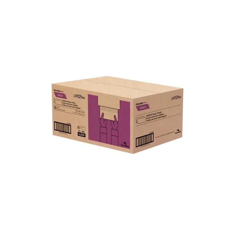 Cascades PRO Select® Folded Paper Towel 9X9.45 IN 9X3.2 IN 1PLY White Multifold 250 Sheets/Pack 4000 Sheets/Case