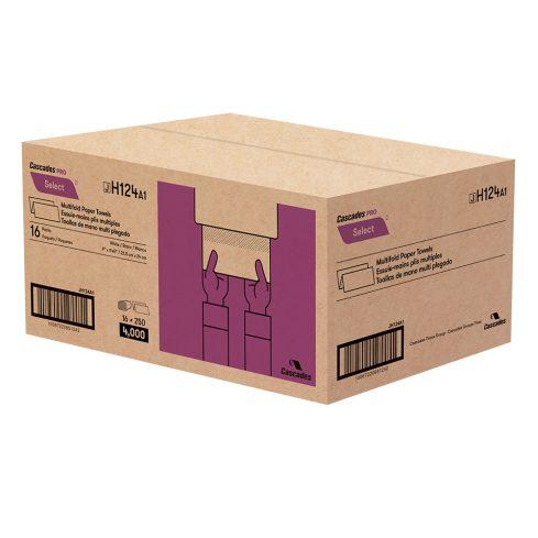 Cascades PRO Select® Folded Paper Towel 9X9.45 IN 9X3.2 IN 1PLY White Multifold 250 Sheets/Pack 4000 Sheets/Case