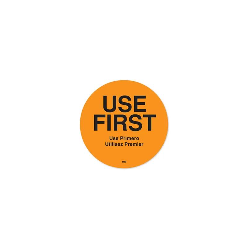 Movemark® Use First Trilingual Label 2 IN Orange 500/Roll