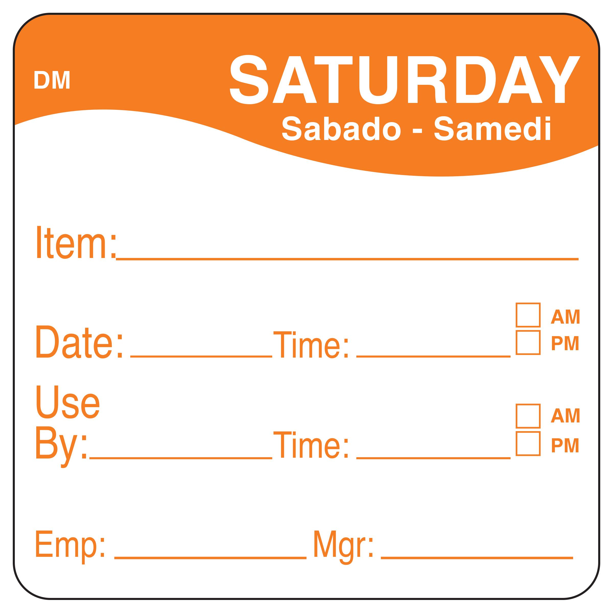 DissolveMark® Saturday Label 2X2 IN 250/Roll