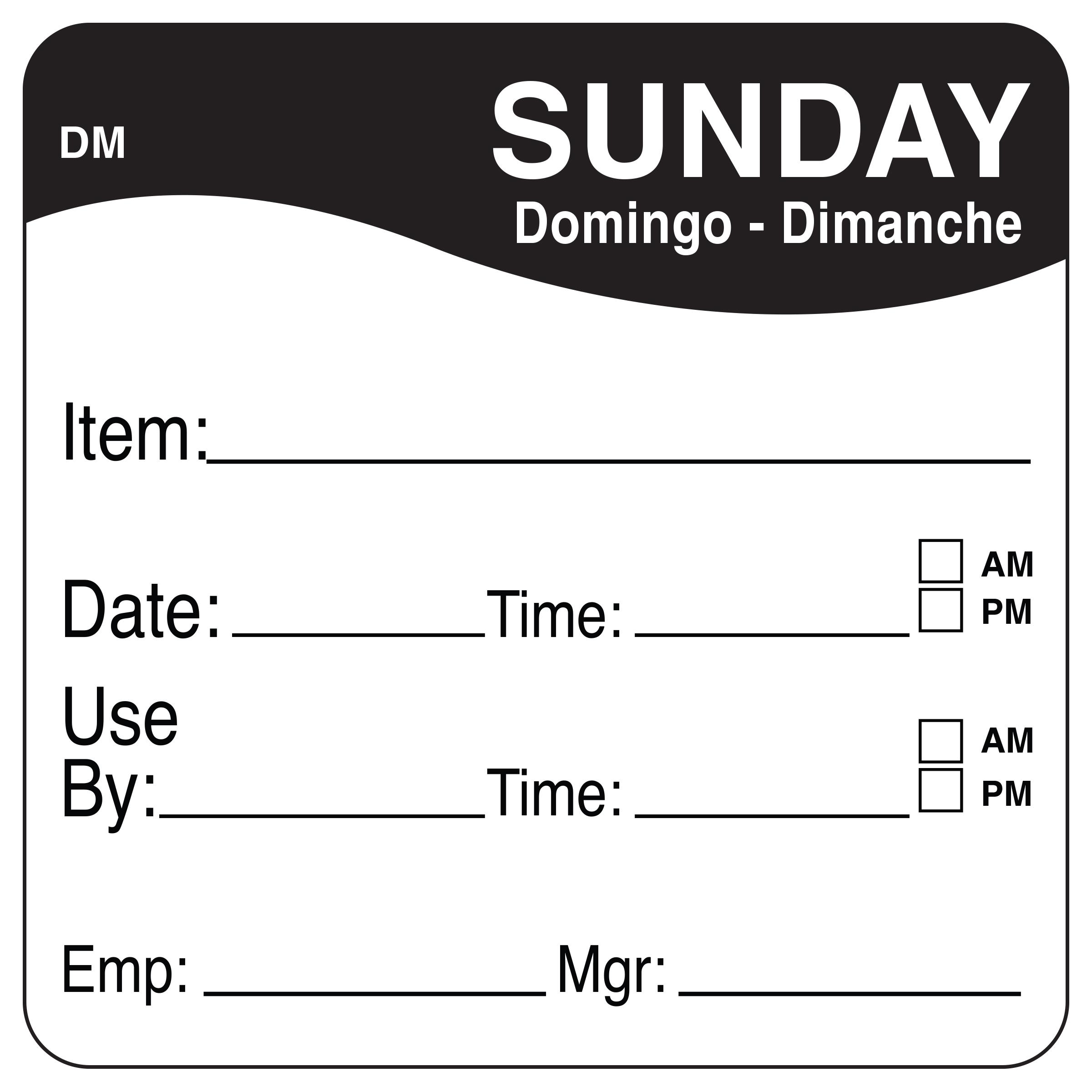 DissolveMark® Sunday Label 2X2 IN 250/Roll