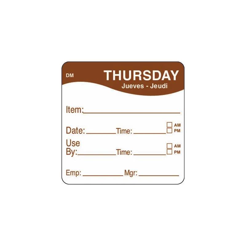 DissolveMark® Thursday Label 2X2 IN 250/Roll