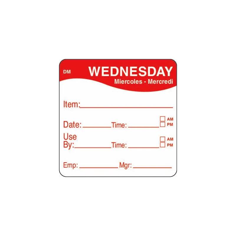 DissolveMark® Wednesday Label 2X2 IN 250/Roll