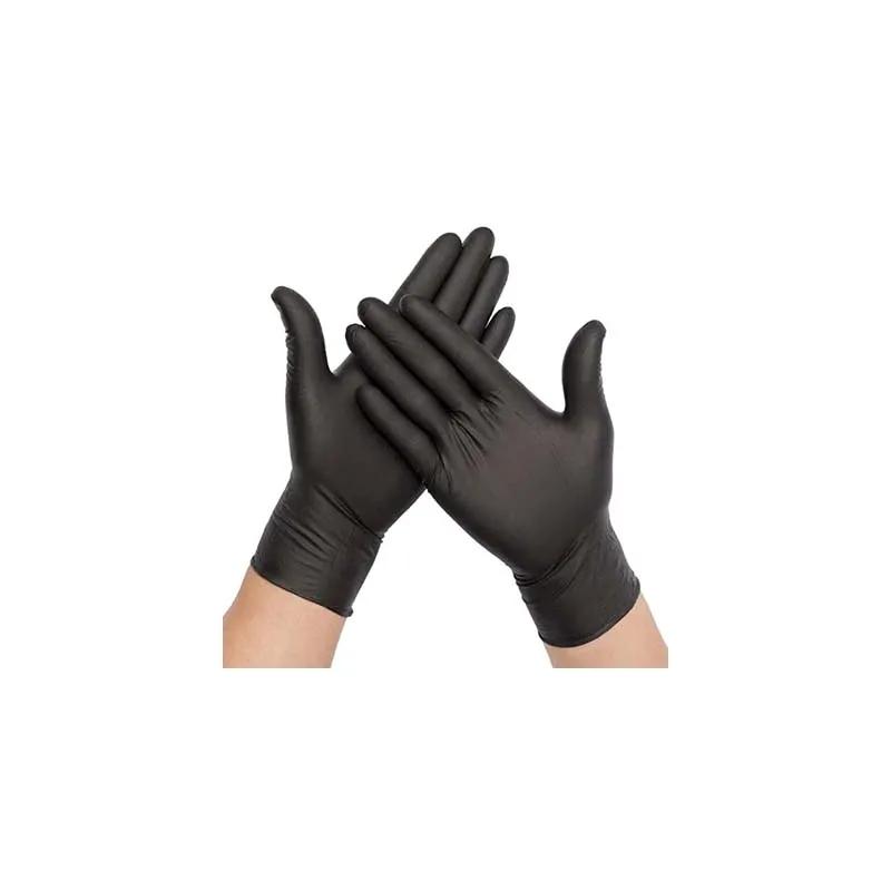 Gloves Medium (MED) Black Nitrile Vinyl Powder-Free Latex Free 1000/Case