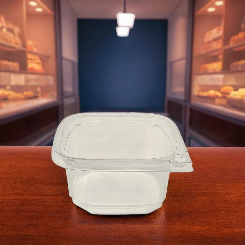 Deli Container Base 12 OZ PET Clear Square Tamper-Evident 500/Case
