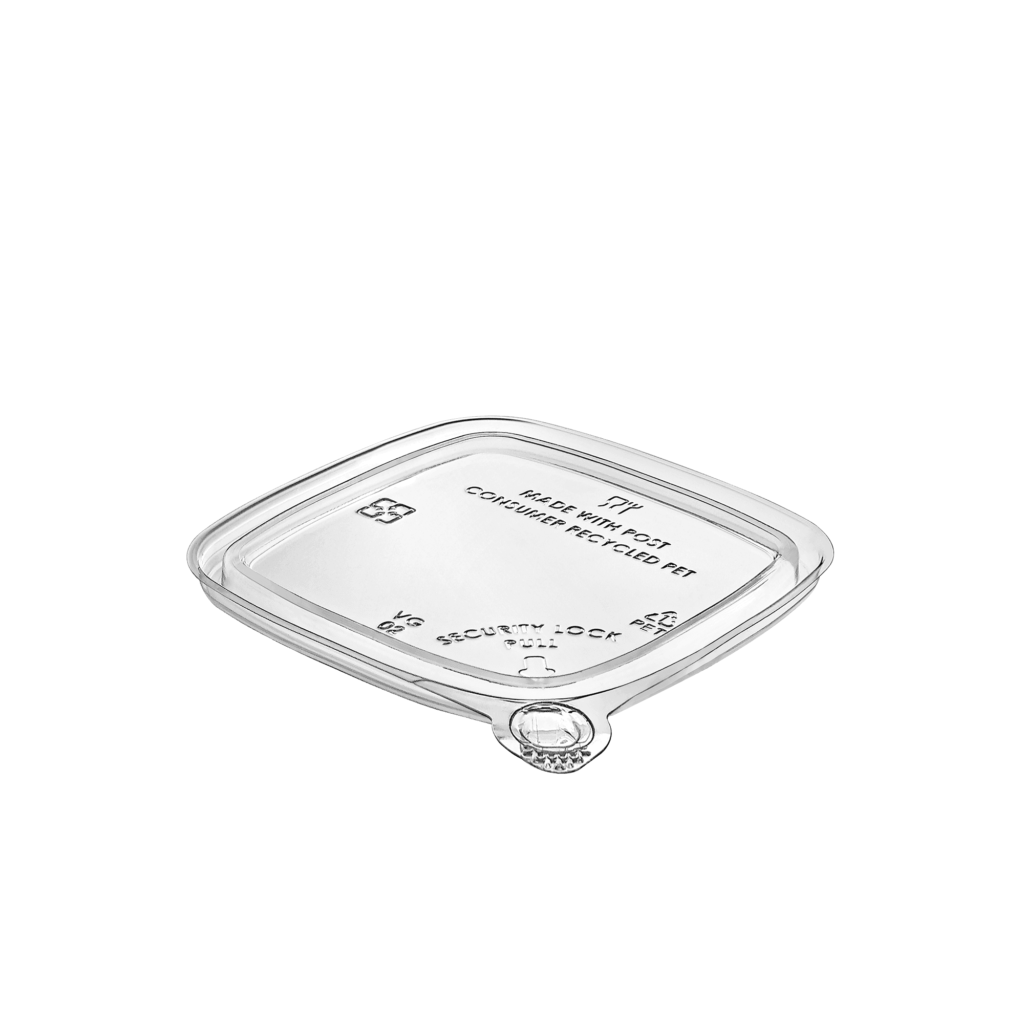 Lid 4.6X4.6X0.3 IN PET Clear Square For 8-32 OZ Deli Container Tamper-Evident 500/Case