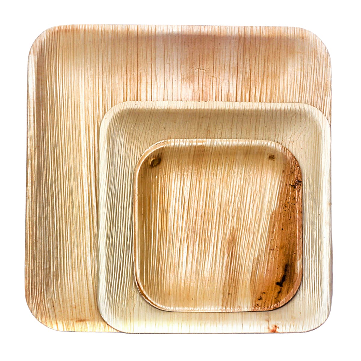 Plate 10X10 IN Palm Leaf Square 25 Count/Pack 4 Packs/Case 100 Count/Case