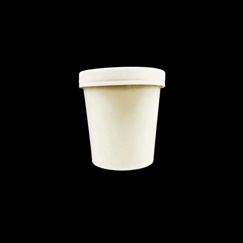 Food Container With Flat Lid 16 OZ Paper White Tall Vented 250/Case
