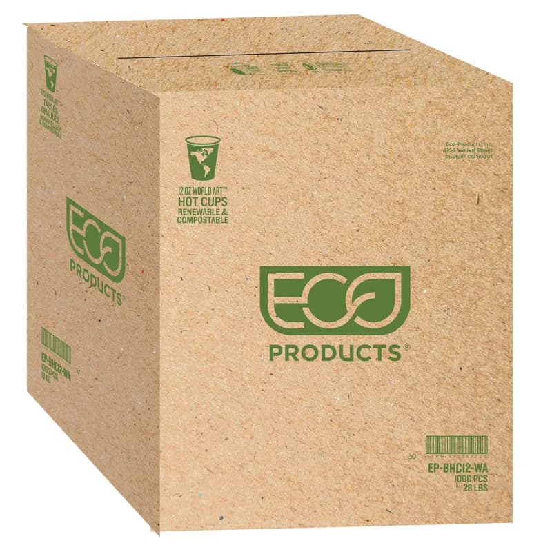 World Art Hot Cup 12 OZ Paper PLA Multicolor 1000/Case