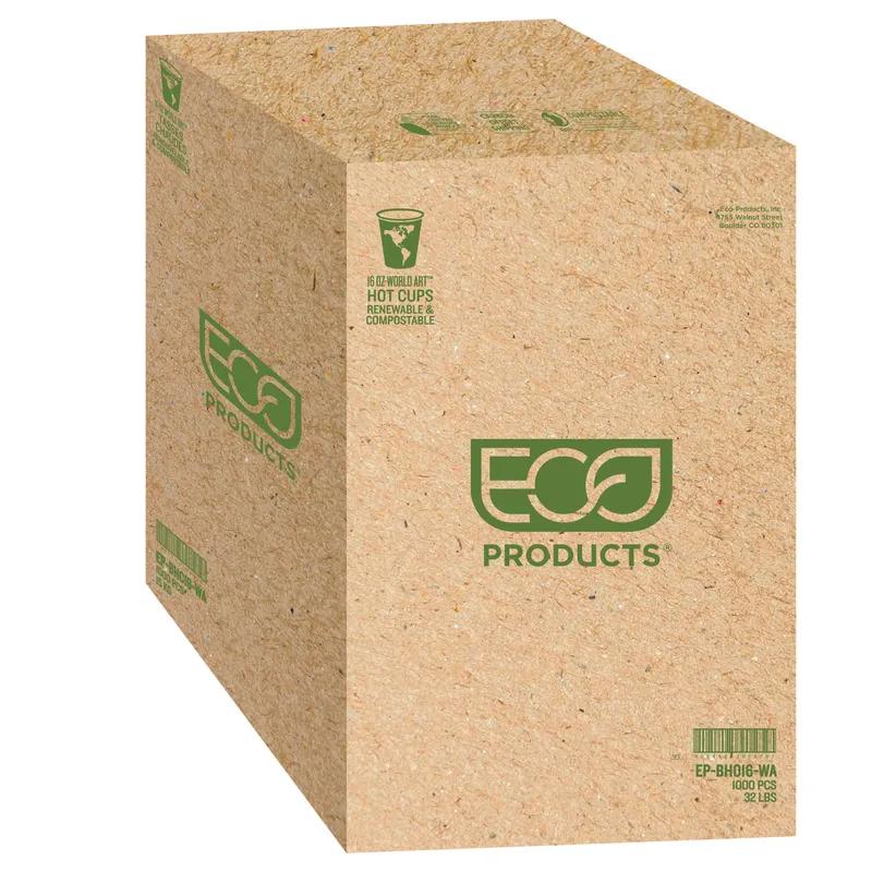 World Art Hot Cup 16 OZ Single Wall Poly-Coated Paper PLA Multicolor 1000/Case