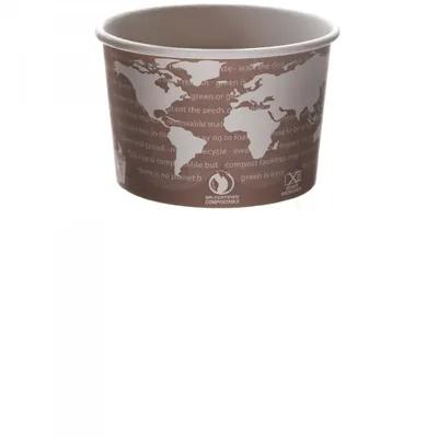 World Art Soup Food Container Base 8 OZ PLA Brown Round 1000/Case