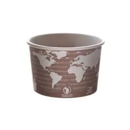 World Art Soup Food Container Base 8 OZ PLA Brown Round 1000/Case