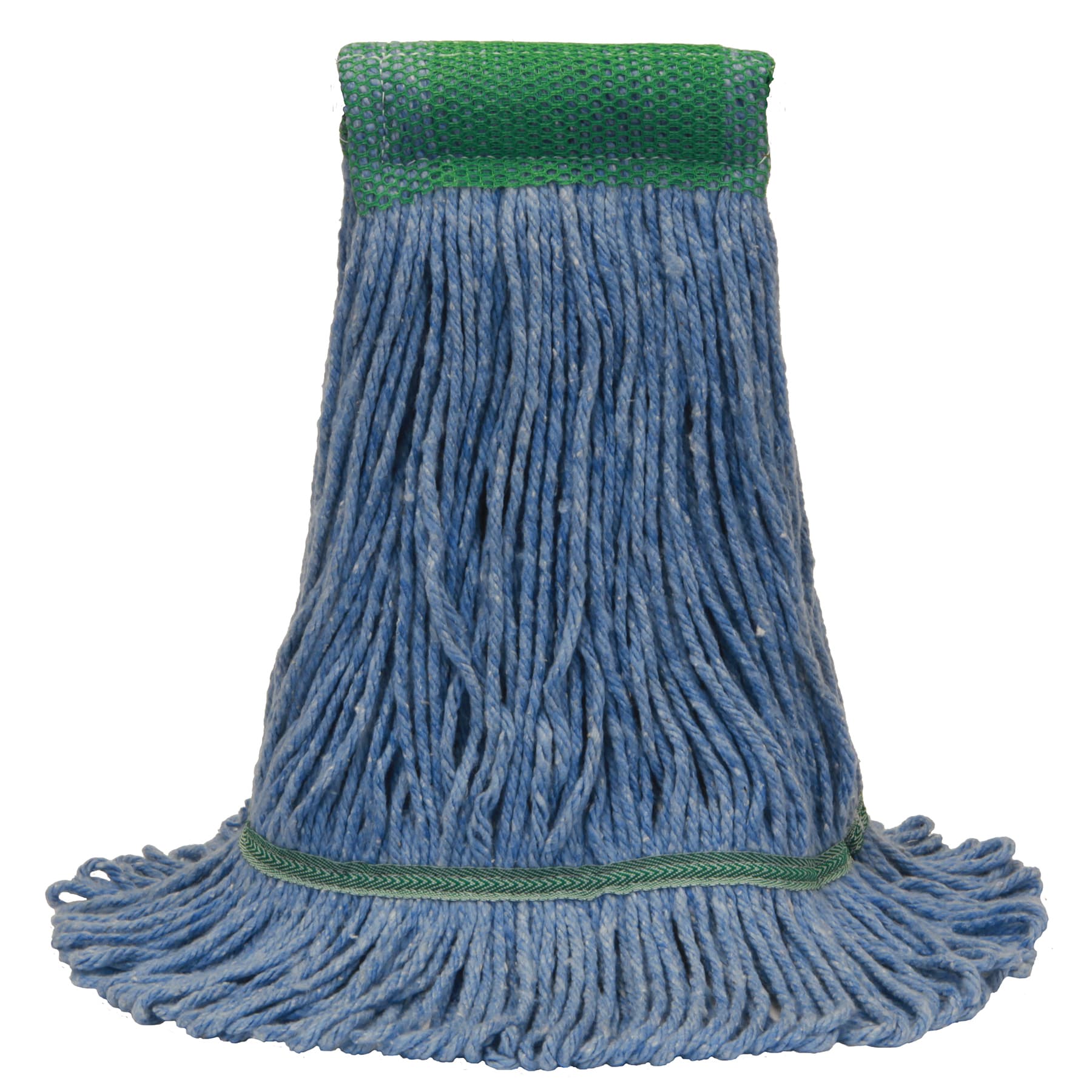 O-Cedar® Mop Head Large (LG) Blue Cotton Synthetic Blend 4PLY Loop End 5IN Headband Tailband 12/Case