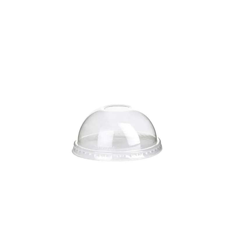 GreenStripe® Lid Dome PLA Clear For 9-24 OZ Cold Cup With Hole 1000/Case