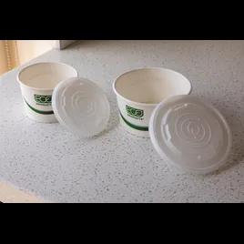 Ecolid® Lid Flat PLA Clear Round For 12-16-32 OZ Soup Cup 500/Case