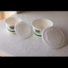 World Art Lid Flat PLA Translucent Round For 8-10 OZ Container 1000/Case