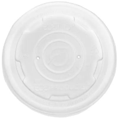 World Art Lid Flat PLA Translucent Round For 8-10 OZ Container 1000/Case