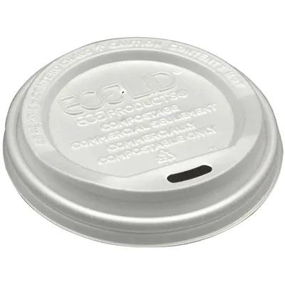 World Art Lid Flat PLA White For 10-20 OZ Hot Cup Sip Through 800/Case