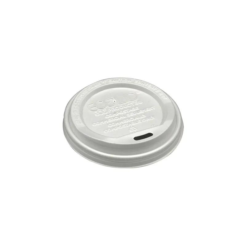 World Art Lid Flat PLA White For 10-20 OZ Hot Cup Sip Through 800/Case
