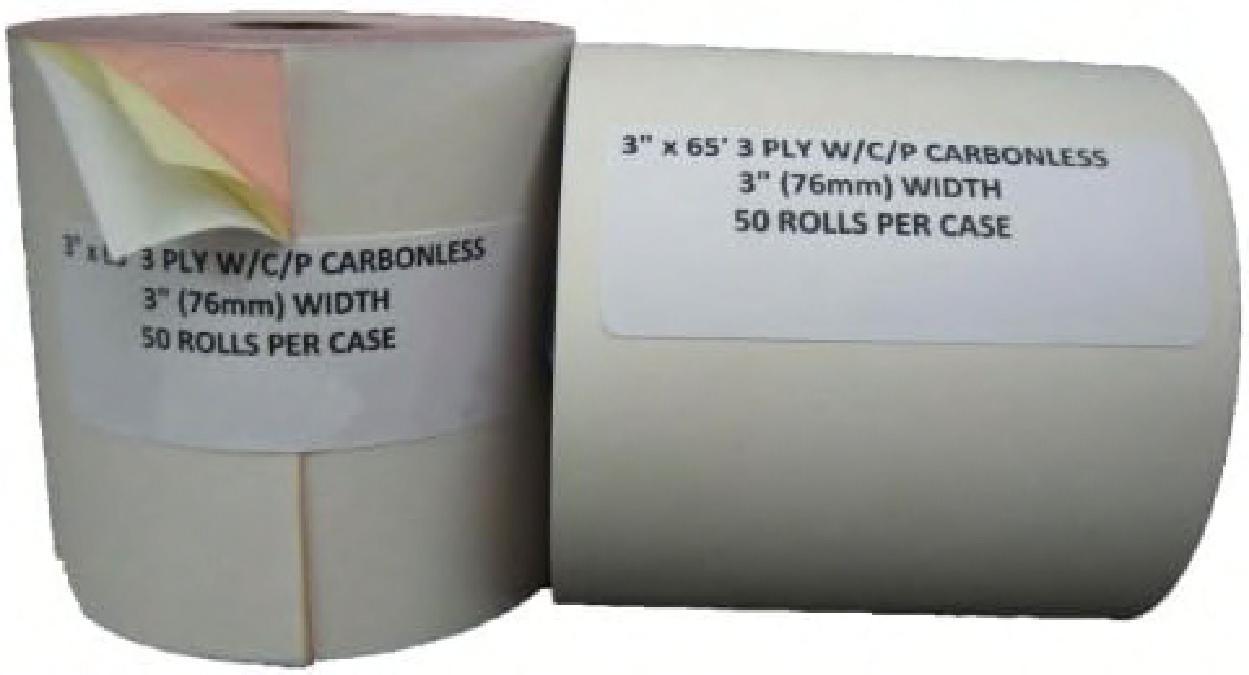 Register Tape 3IN X67FT White Canary Pink 3PLY 50 Rolls/Case