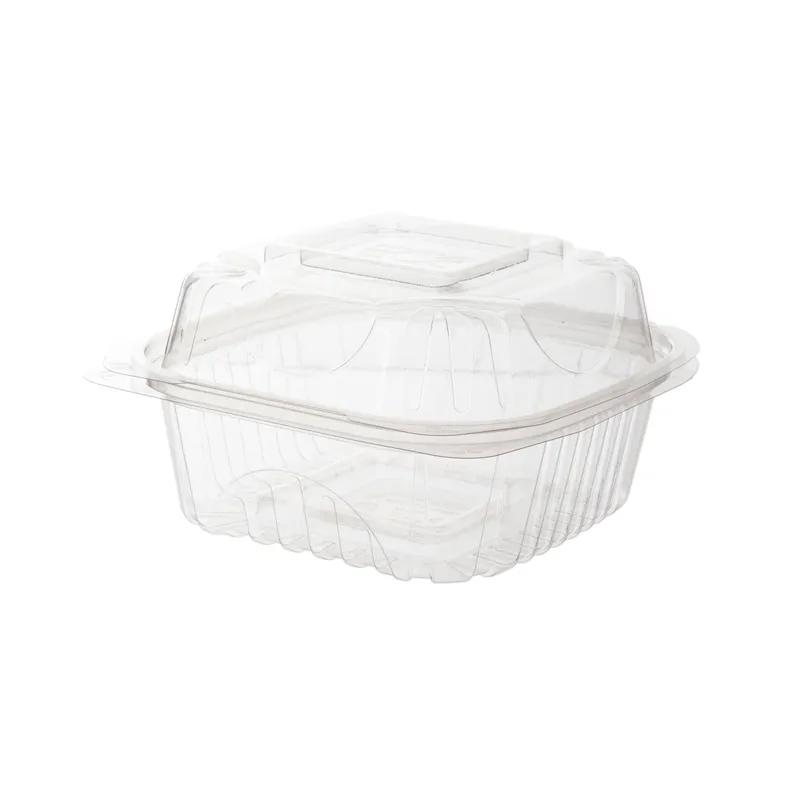 Take-Out Container Hinged 6X6X3 IN PLA Clear Square 240/Case