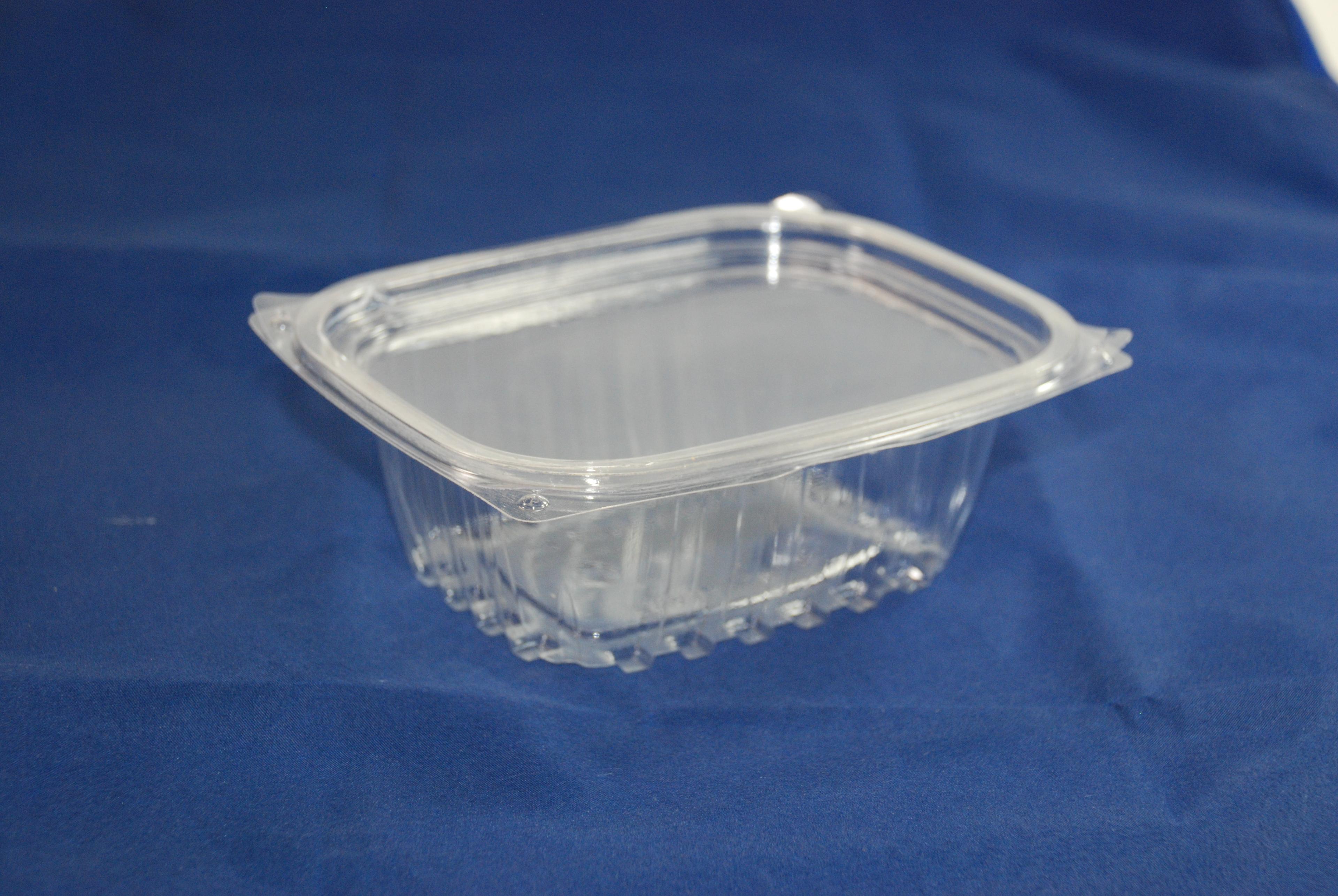 Deli Container Base & Lid Combo With Flat Lid 12 OZ PLA Clear Rectangle 300/Case