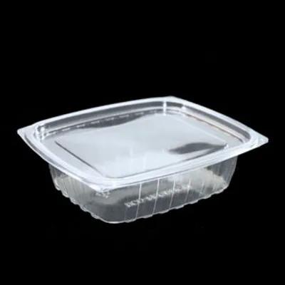 Deli Container Base & Lid Combo With Flat Lid 24 OZ PLA Clear Rectangle 200/Case