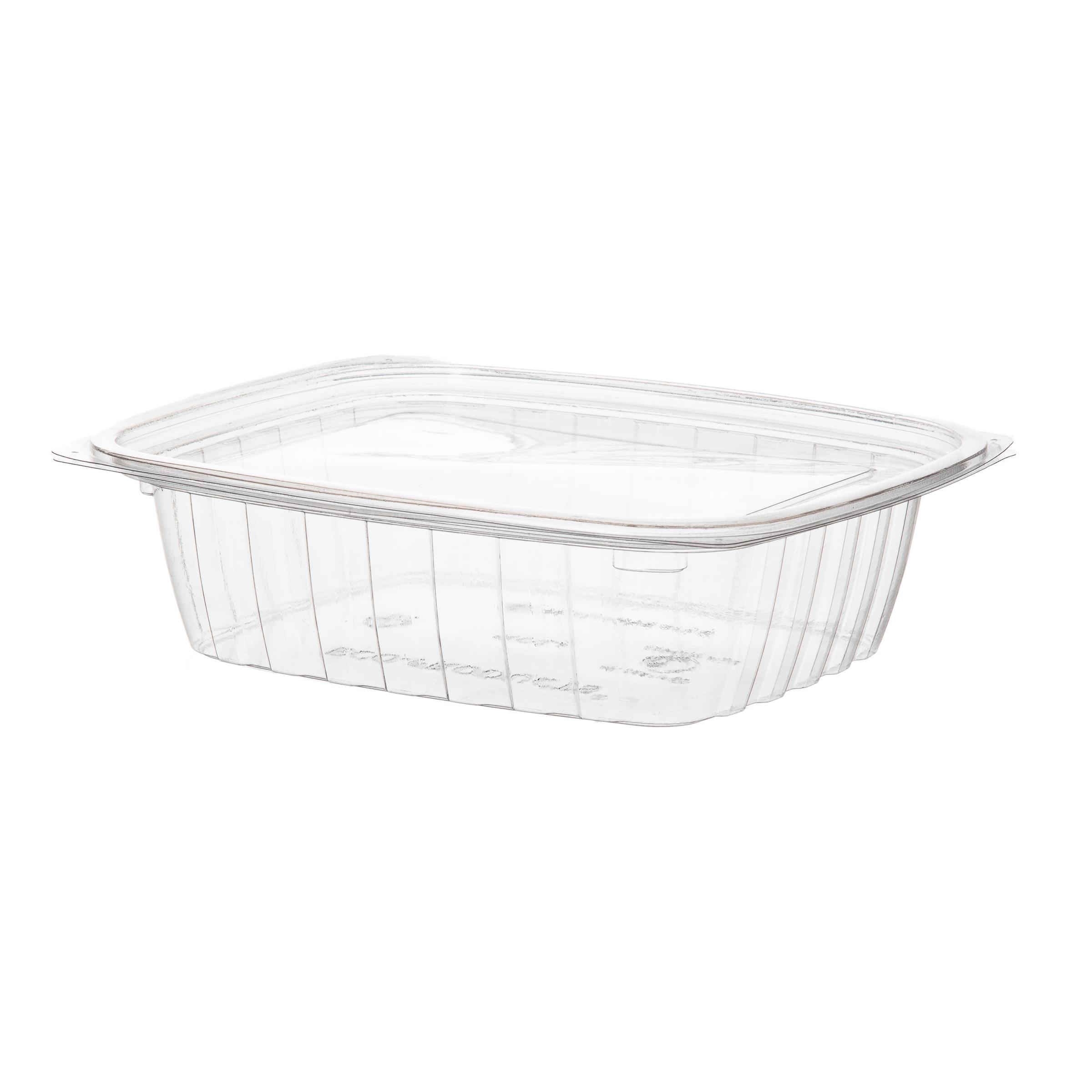 Deli Container Base & Lid Combo With Flat Lid 24 OZ PLA Clear Rectangle 200/Case