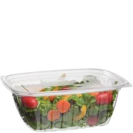 Deli Container Base & Lid Combo With Flat Lid 32 OZ PLA Clear Rectangle 200/Case