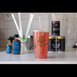 Giant Straw 0.31X9.5 IN PLA Clear Paper Wrapped 4800/Case