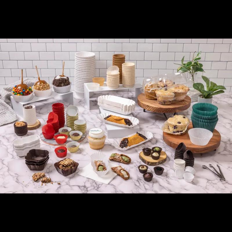 Muffin Cupcake Hinged Container Jumbo 7.5X8X3 IN 4 Compartment PET Clear 300/Case