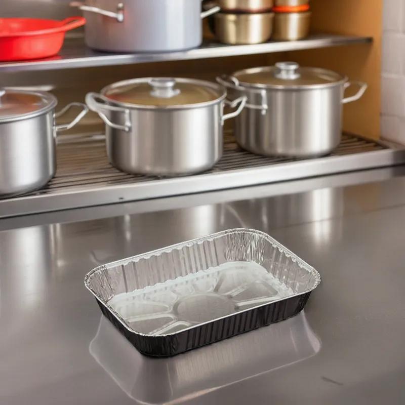 Entree Take-Out Container Base 1.5 LB Foil 125 Count/Pack 8 Packs/Case 1000 Count/Case