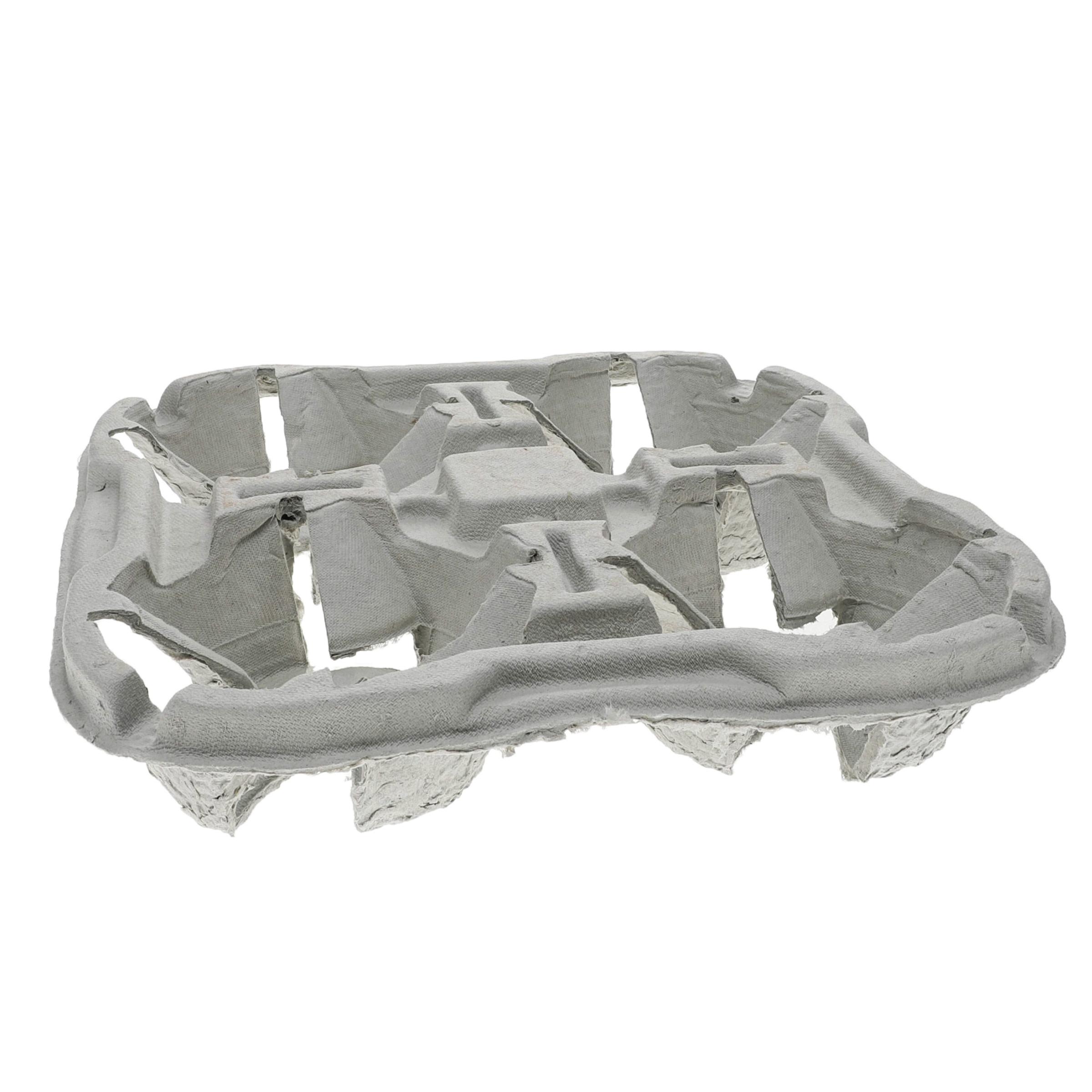 Cup Carrier 10.5X10.5X2.25 IN 4 Compartment Molded Fiber Natural For 8-46 OZ 33 Count/Pack 4 Packs/Case 132 Count/Case