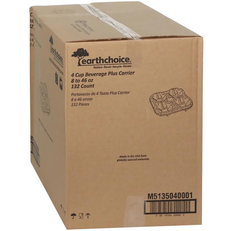 Cup Carrier 10.5X10.5X2.25 IN 4 Compartment Molded Fiber Natural For 8-46 OZ 33 Count/Pack 4 Packs/Case 132 Count/Case
