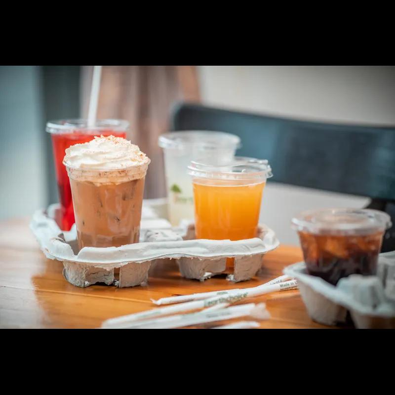 Cup Carrier 10.5X10.5X2.25 IN 4 Compartment Molded Fiber Natural For 8-46 OZ 33 Count/Pack 4 Packs/Case 132 Count/Case