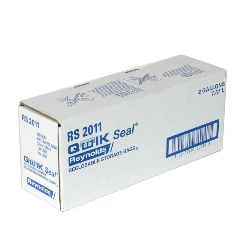 Bag 15.6875X13 IN 2 GAL Polyethylene (PE) 1.75MIL Clear With Zip Seal Closure 100/Case