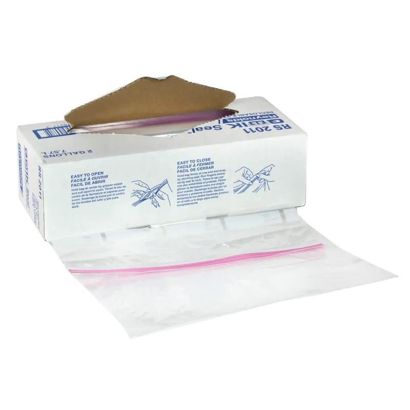 Bag 15.6875X13 IN 2 GAL Polyethylene (PE) 1.75MIL Clear With Zip Seal Closure 100/Case